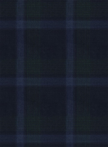 Reda Dark Blue Checks Wool Pants - StudioSuits