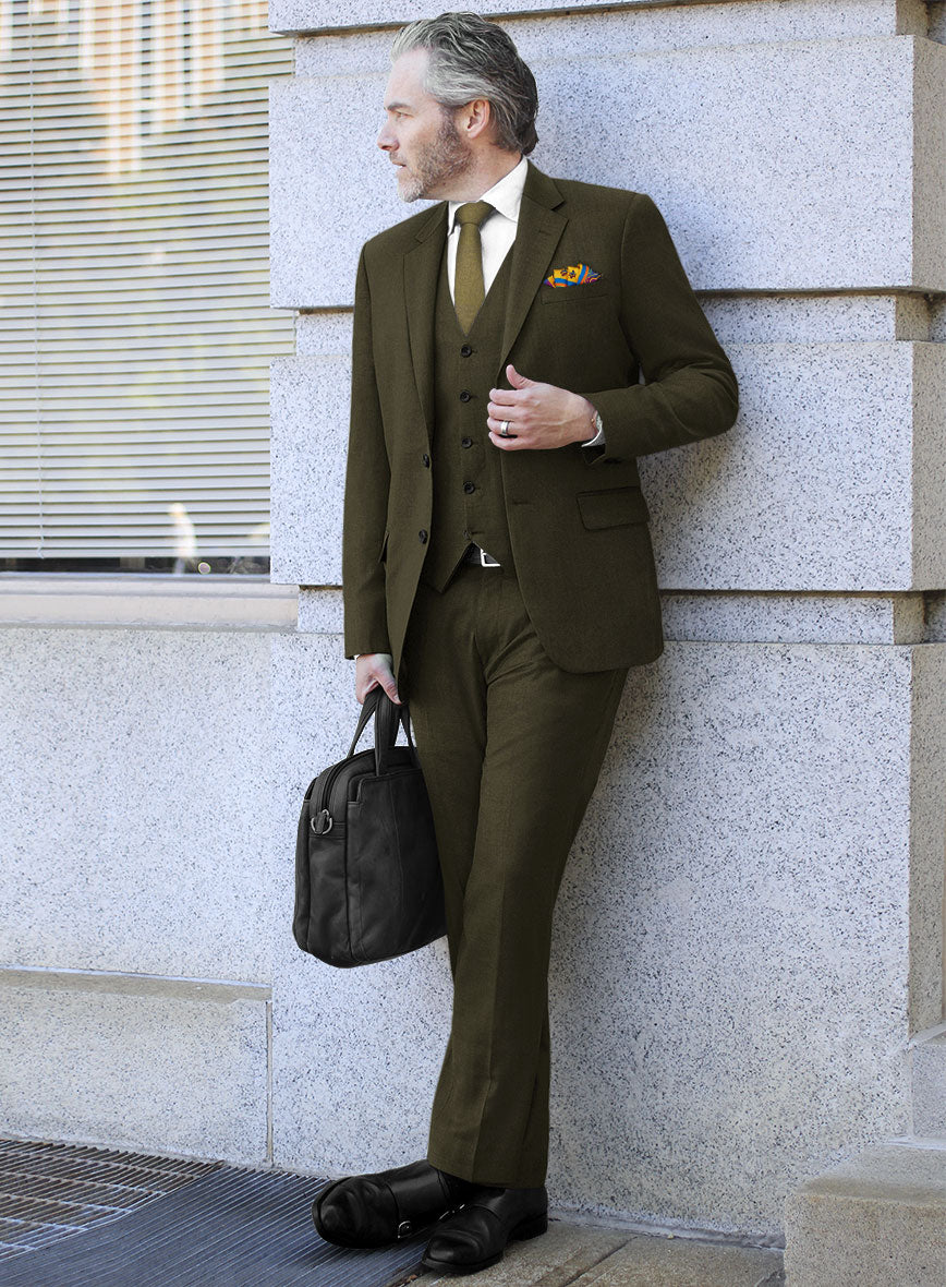 Reda Dark Green Wool Suit - StudioSuits