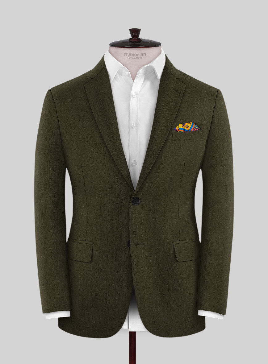 Reda Dark Green Wool Suit - StudioSuits