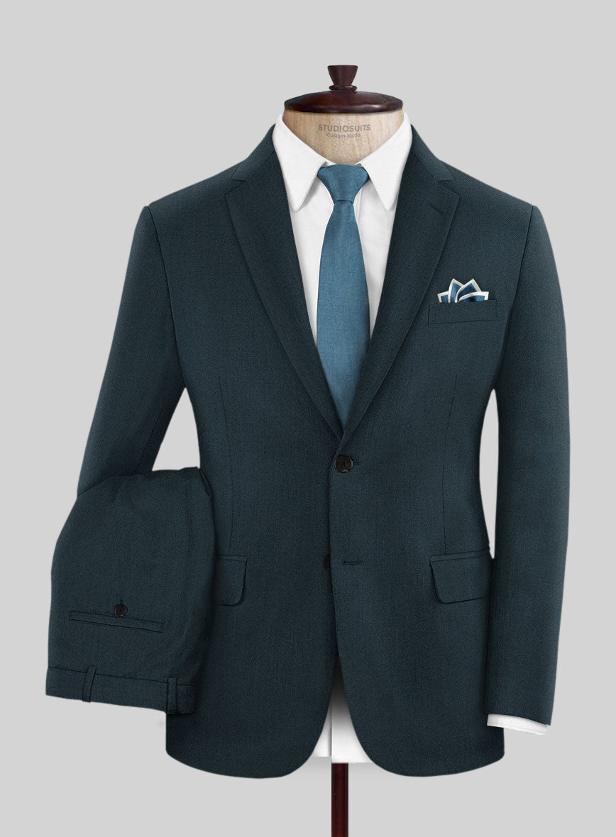 Reda Dark Teal Blue Wool Suit - StudioSuits