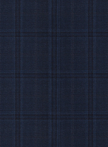 Reda Deep Cove Blue Checks Wool Jacket - StudioSuits