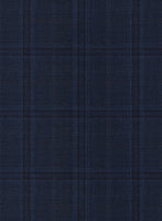 Reda Deep Cove Blue Checks Wool Jacket - StudioSuits