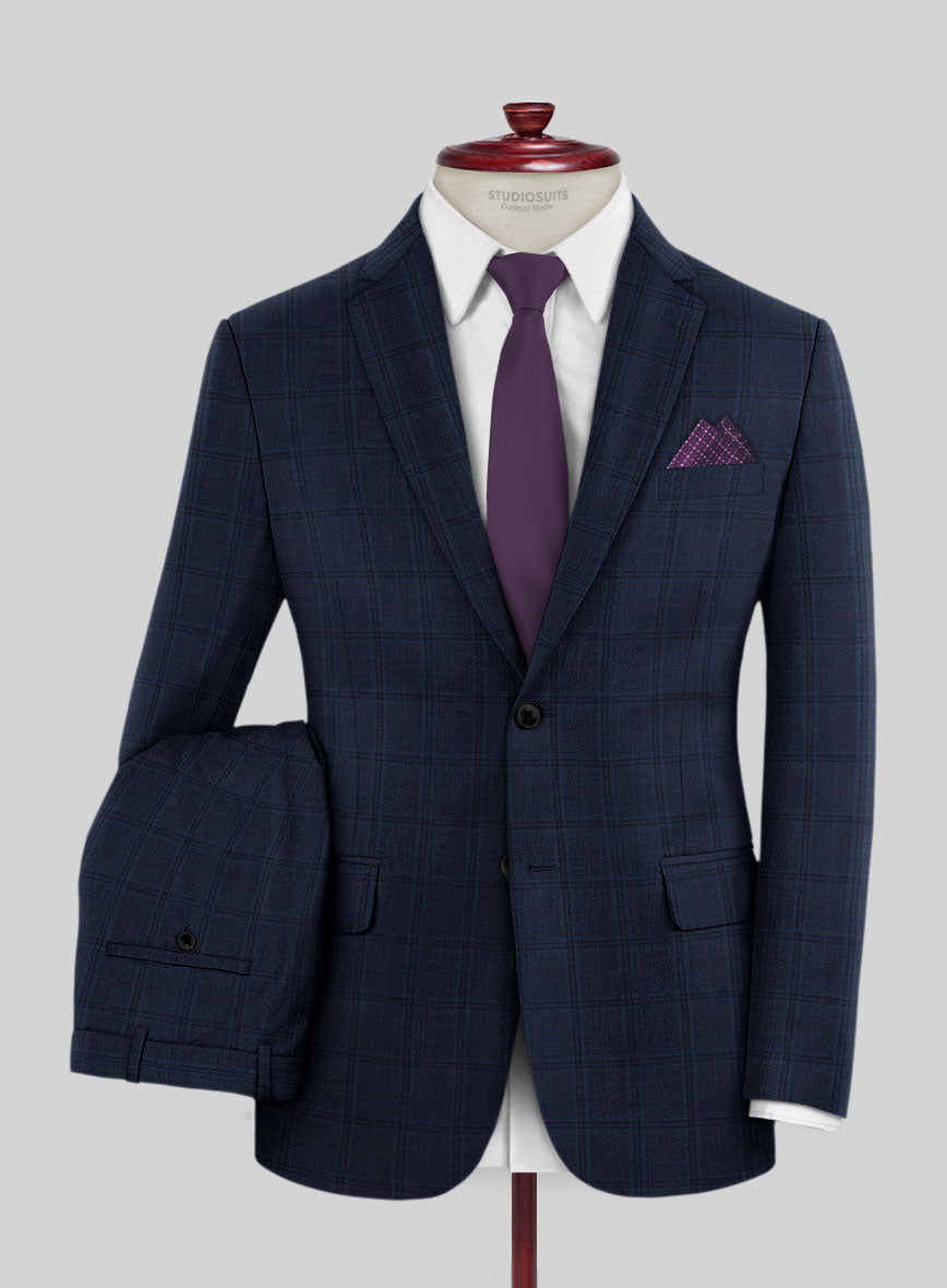 Reda Deep Cove Blue Checks Wool Suit - StudioSuits