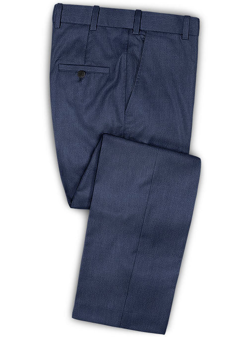 Reda Denim Blue Wool Pants - StudioSuits