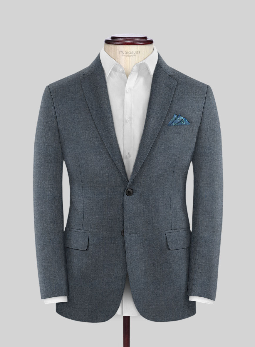 Reda Denim Blue Wool Suit - StudioSuits