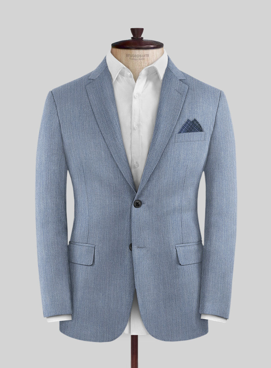 Reda Denim Light Blue Wool Jacket - StudioSuits