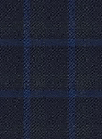 Reda Diesel Blue Checks Wool Jacket - StudioSuits