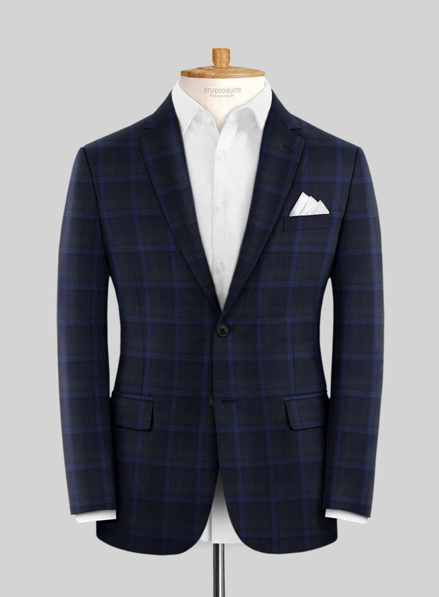 Reda Diesel Blue Checks Wool Suit - StudioSuits