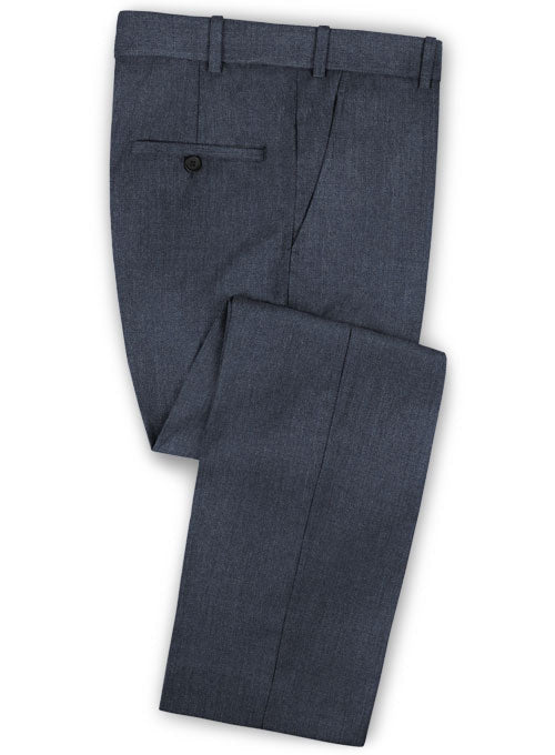 Reda Denim Blue Pure Wool Pants - StudioSuits