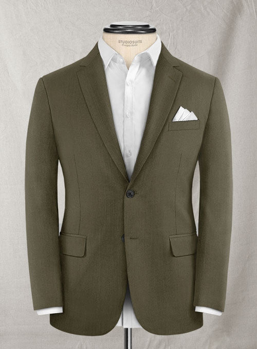 Reda Dry Olive Wool Suit - StudioSuits