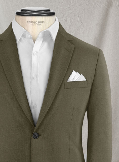 Reda Dry Olive Wool Suit - StudioSuits