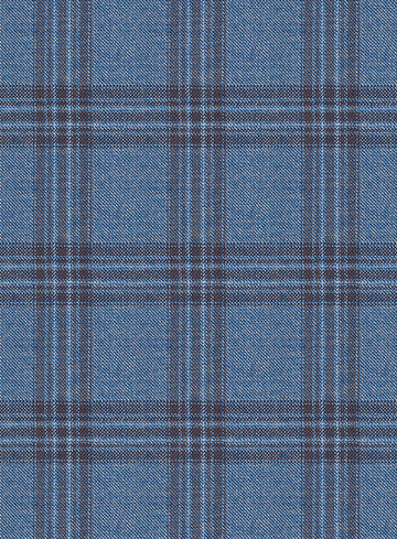 Reda Dusk Blue Checks Wool Pants - StudioSuits