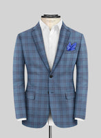 Reda Dusk Blue Checks Wool Suit - StudioSuits