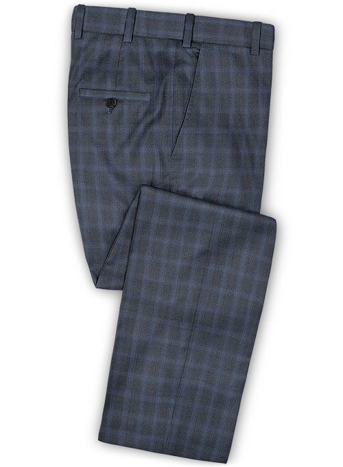Reda Engora Blue Wool Pants - StudioSuits