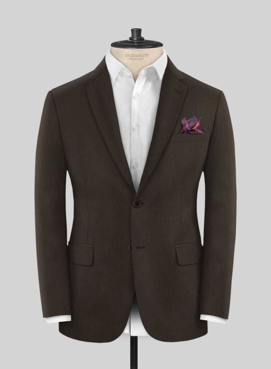 Reda Espresso Brown Wool Jacket - StudioSuits