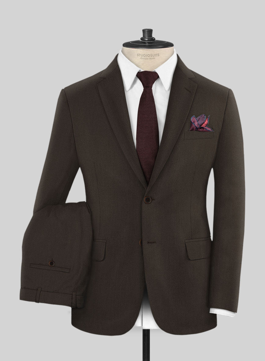 Reda Espresso Brown Wool Suit - StudioSuits