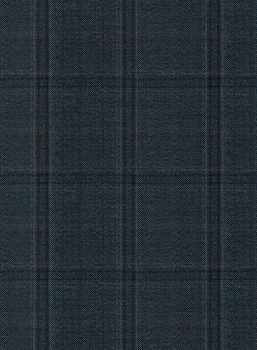 Reda Firefly Blue Checks Wool Jacket - StudioSuits