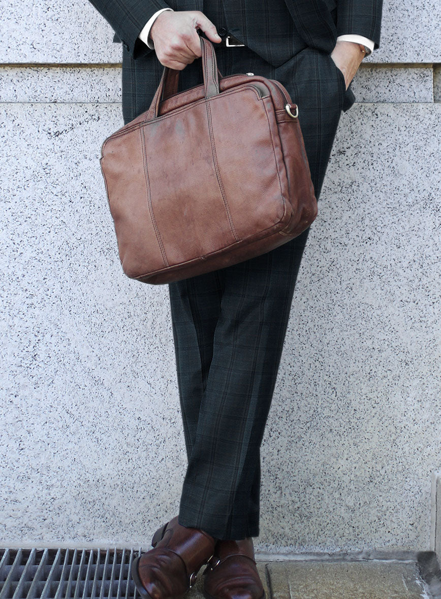 Reda Firefly Blue Checks Wool Pants - StudioSuits