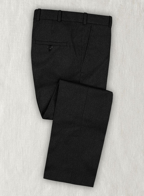 Reda Flannel Black Wool Pants - StudioSuits