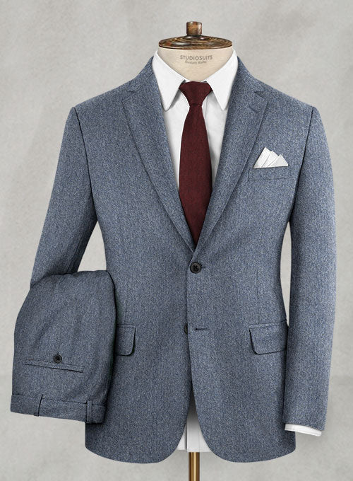 Reda Flannel Mont Blue Wool Suit - StudioSuits