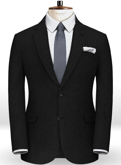 Reda Flannel Black Pure Wool Suit - StudioSuits