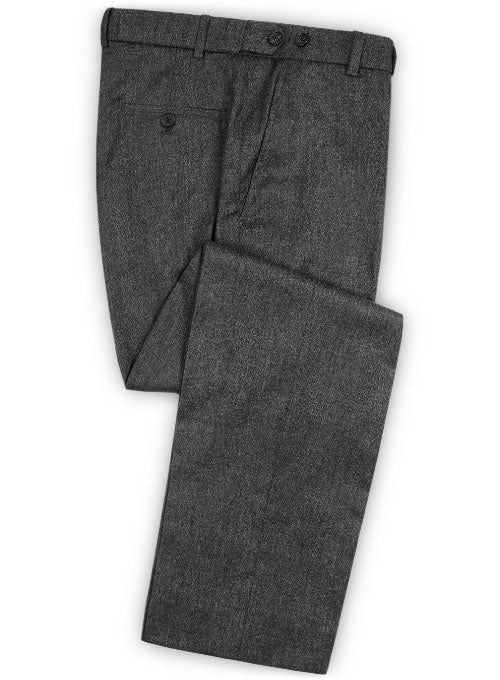 Reda Flannel Dark Gray Pure Wool Pants - StudioSuits