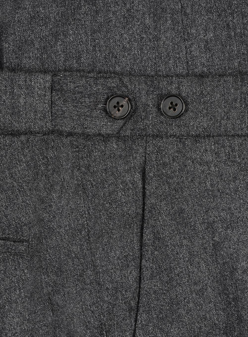 Reda Flannel Dark Gray Pure Wool Pants - StudioSuits