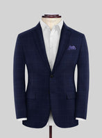 Reda Flexo Blue Checks Wool Jacket - StudioSuits