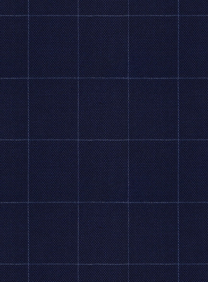 Reda Flexo Blue Checks Wool Jacket - StudioSuits