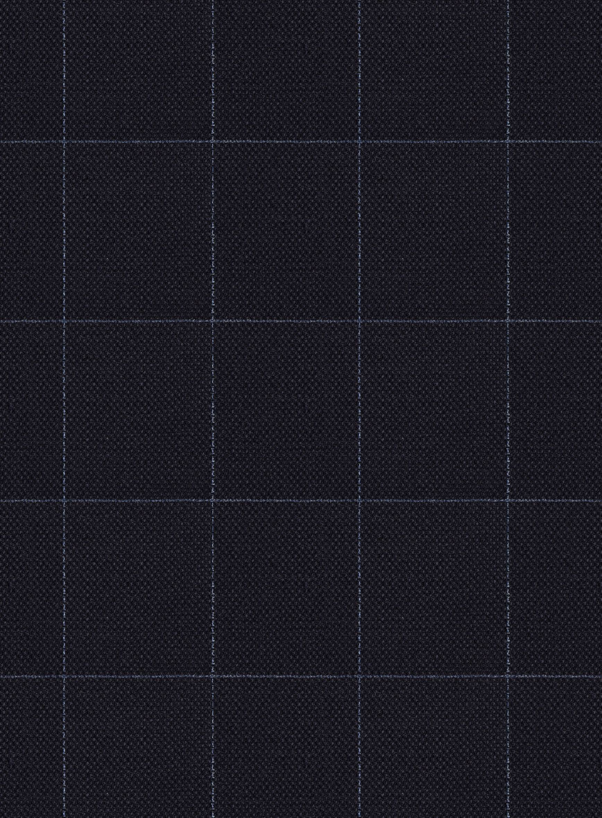 Reda Flexo Dark Blue Checks Wool Jacket - StudioSuits