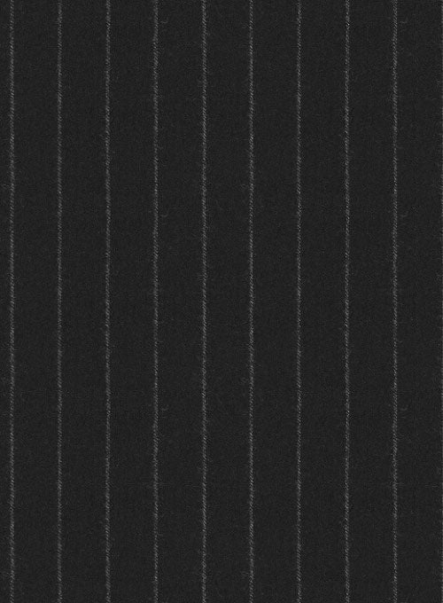 Reda Flannel Stripe Black Pure Wool Suit - StudioSuits