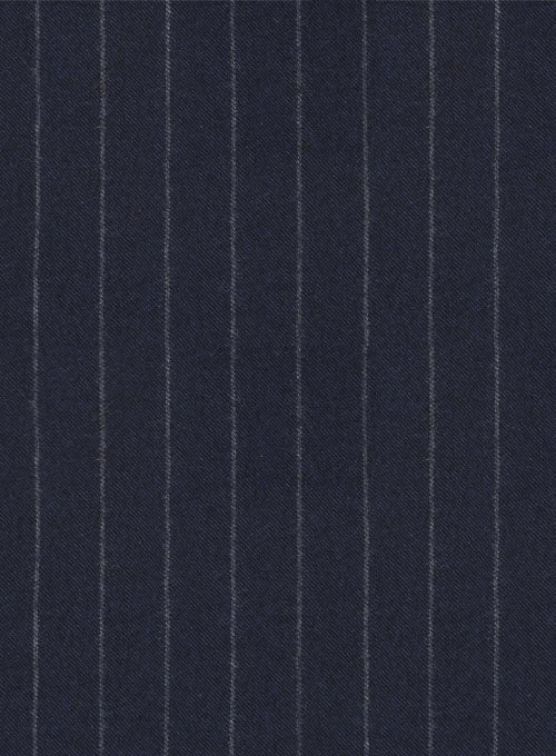 Reda Flannel Stripe Blue Pure Wool Jacket - StudioSuits