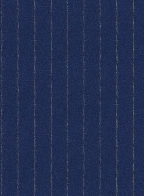 Reda Flannel Stripe Royal Blue Pure Wool Jacket - StudioSuits