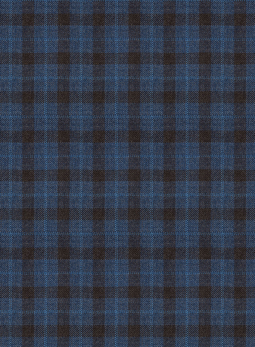 Reda Glacier Blue Checks Wool Suit - StudioSuits