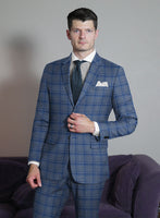 Reda Agodi Blue Checks Wool Jacket - StudioSuits