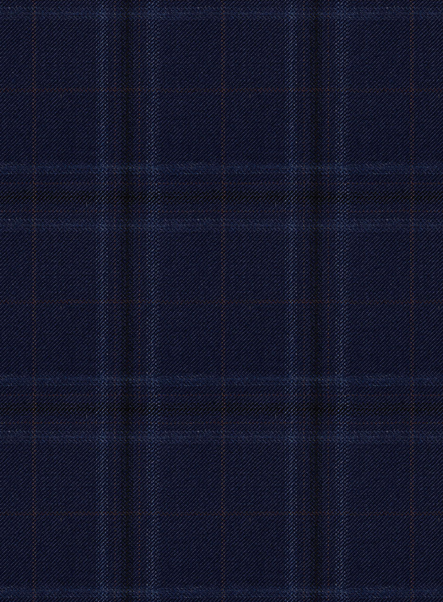 Reda Gulf Blue Checks Wool Jacket - StudioSuits