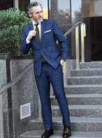 Reda Havelock Blue Checks Wool Suit - StudioSuits