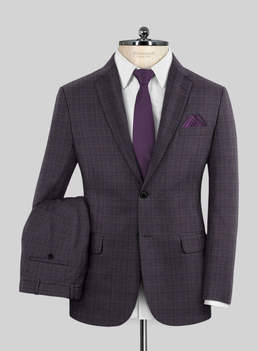 Reda Haze Purple Checks Wool Suit - StudioSuits