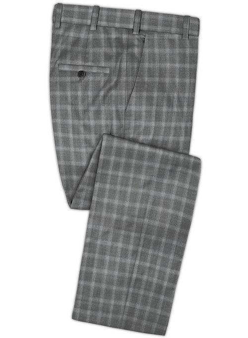 Reda Hirso Gray Wool Pants - StudioSuits