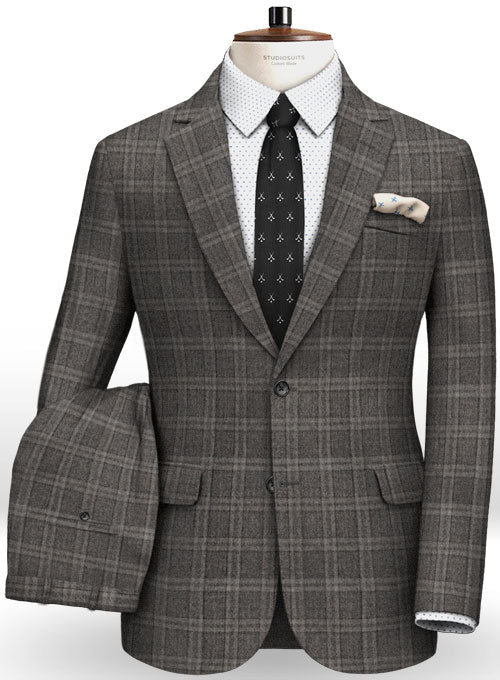 Reda Homme Gray Checks Pure Wool Suit - StudioSuits