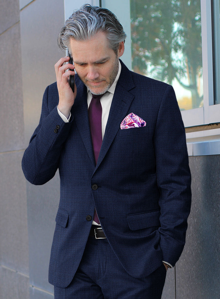 Reda Hopsack Blue Wool Jacket – StudioSuits