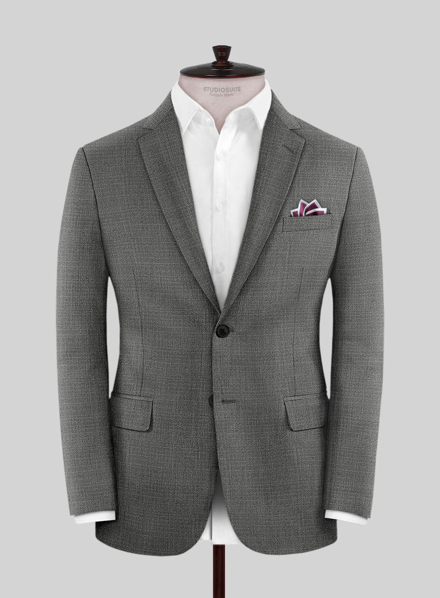 Reda Hopsack Dark Gray Wool Jacket - StudioSuits