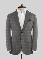 Reda Igidro Gray Checks Wool Jacket - StudioSuits