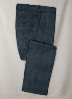 Reda Isle Blue Checks Wool Pants - StudioSuits