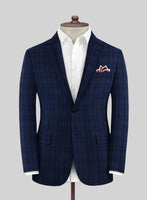 Reda Jagur Blue Checks Wool Jacket - StudioSuits