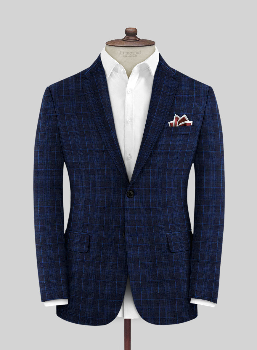 Reda Jagur Blue Checks Wool Suit - StudioSuits