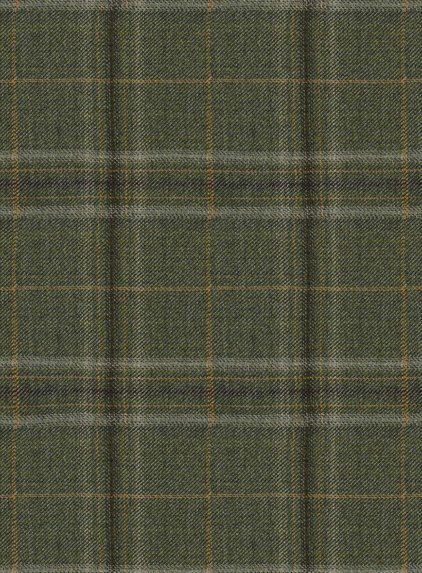 Reda Juniper Green Checks Wool Pants - StudioSuits