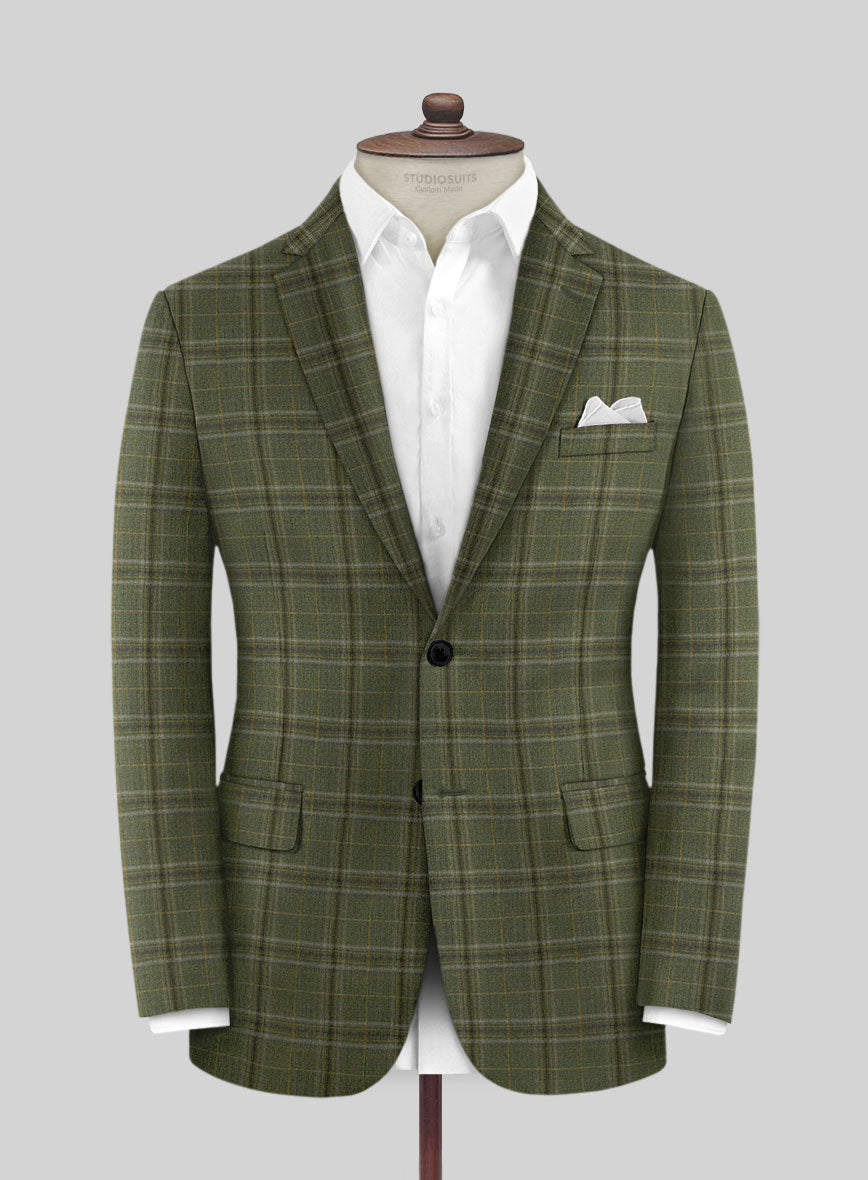 Reda Juniper Green Checks Wool Suit - StudioSuits