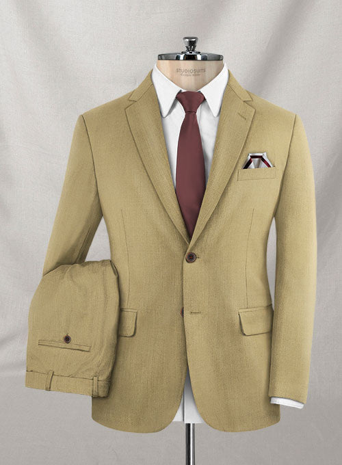 Reda Khaki Pure Wool Suit - StudioSuits