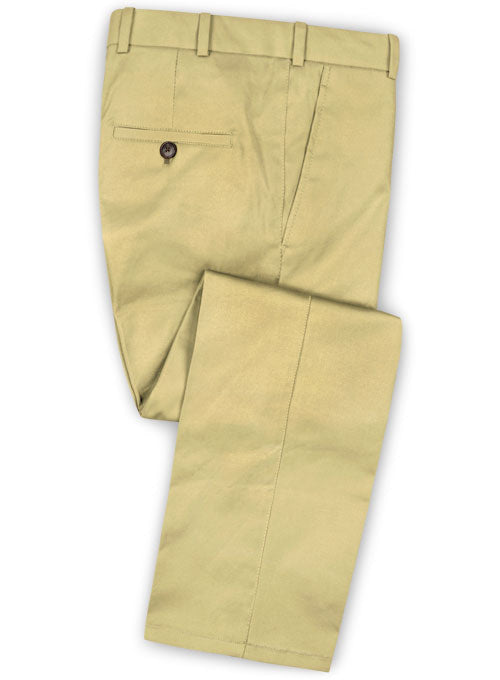 Reda Light Khaki Pure Wool Pants - StudioSuits